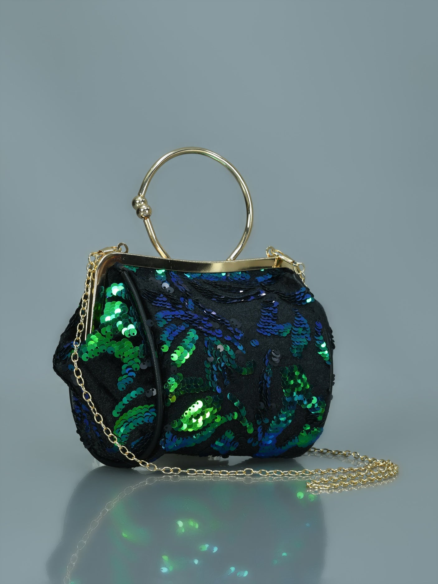 Limelight - Velvet Sequin Clutch