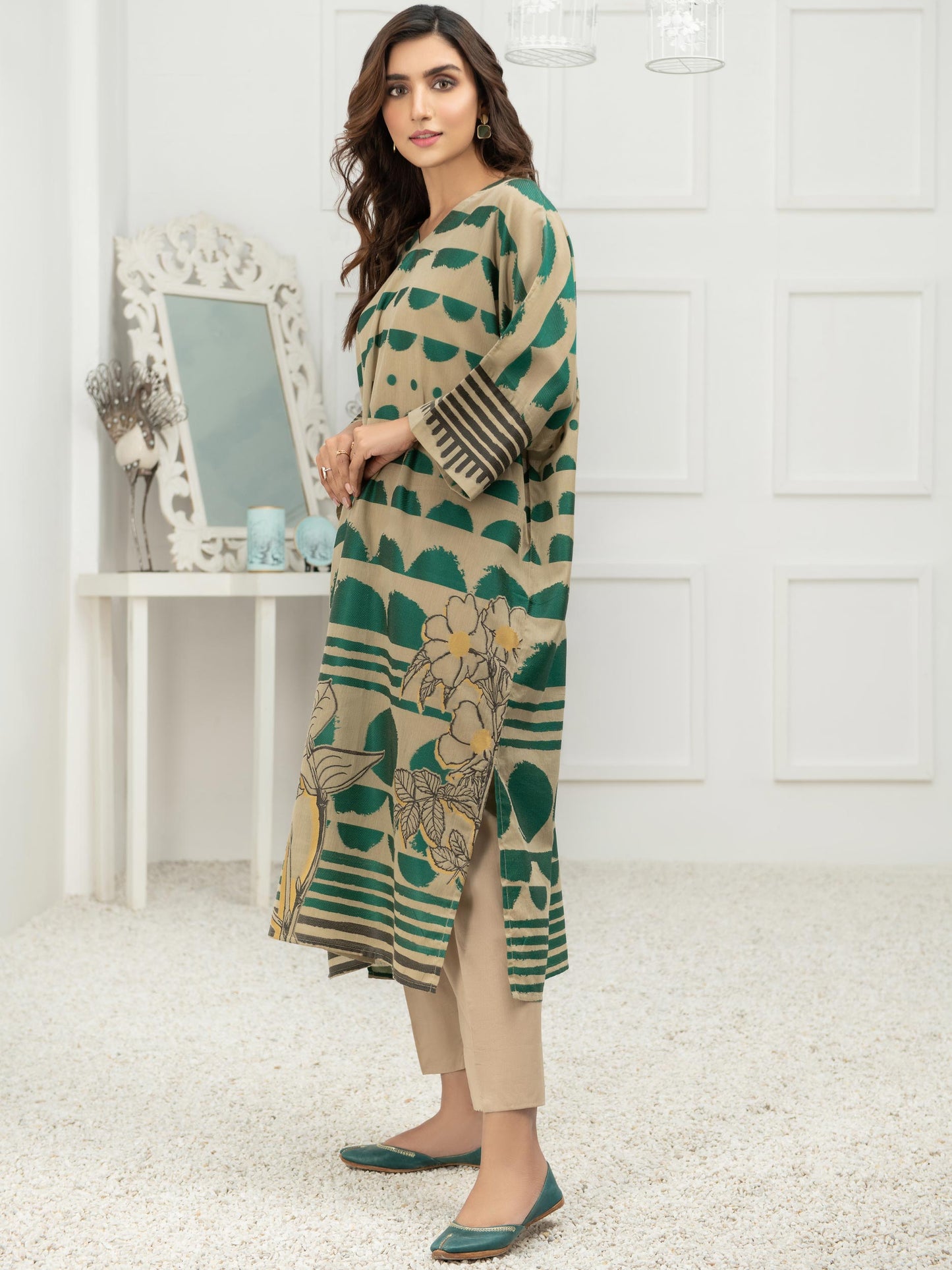 Limelight - 2 Piece Jacquard Suit-Printed (Unstitched)