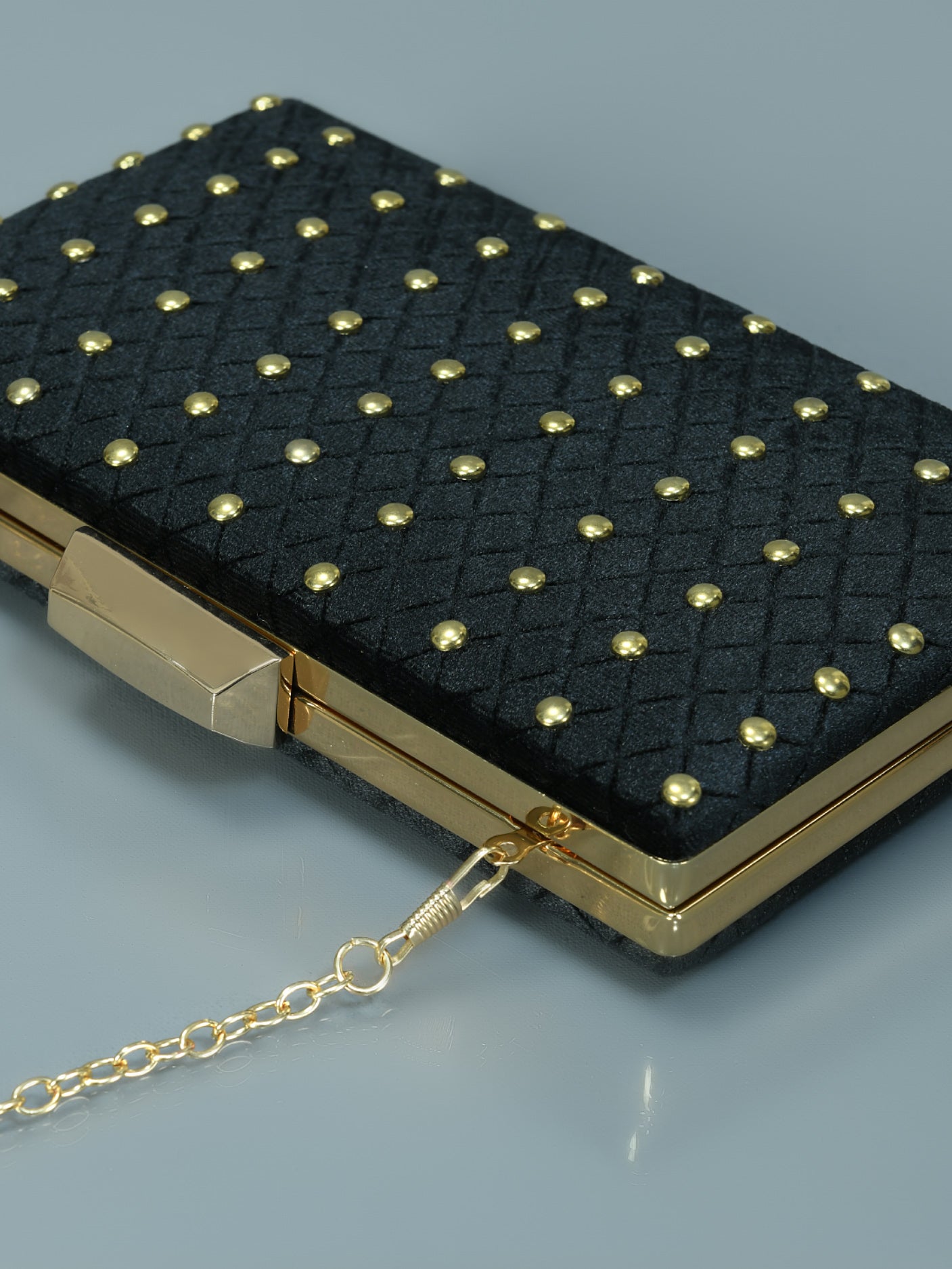 Limelight - Studded Velvet Clutch