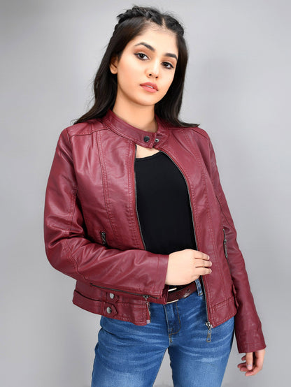 Limelight - Iconic Leather Jacket - Maroon