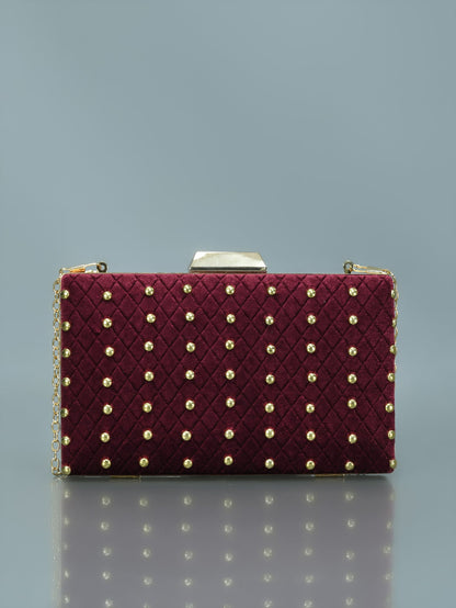 Limelight - Studded Velvet Clutch