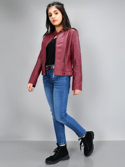 Limelight - Iconic Leather Jacket - Maroon