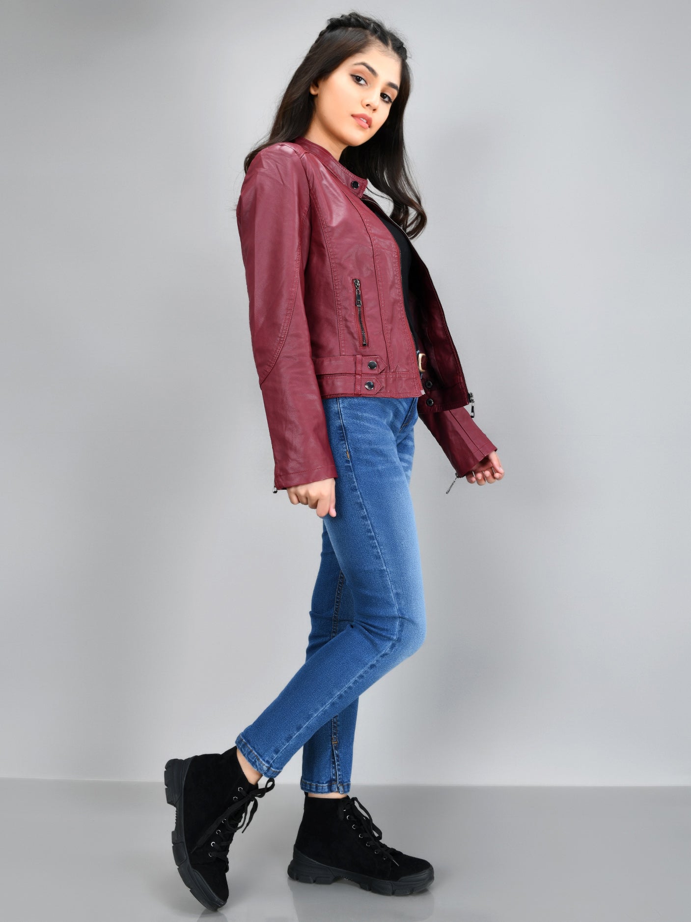 Limelight - Iconic Leather Jacket - Maroon