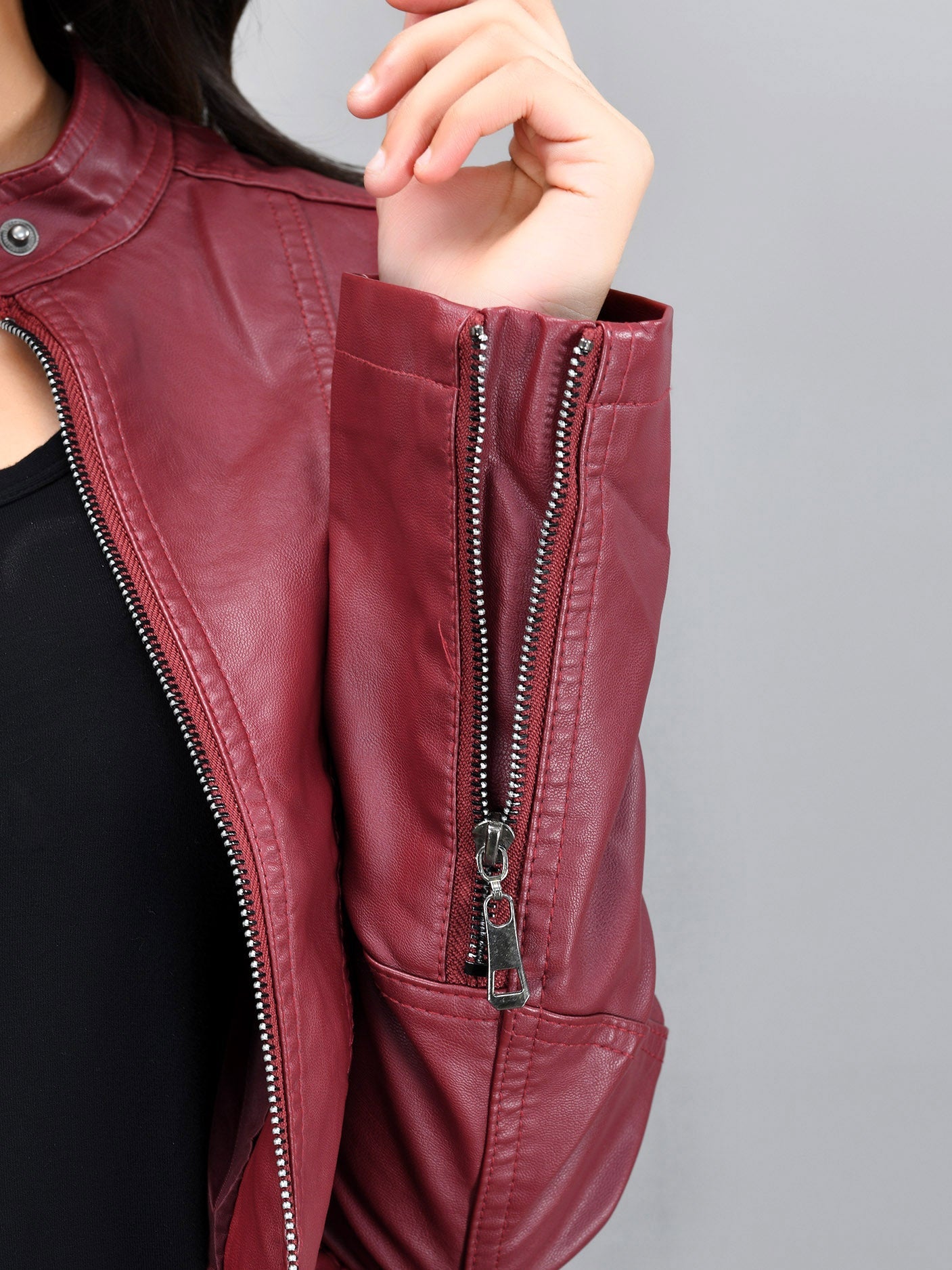 Limelight - Iconic Leather Jacket - Maroon