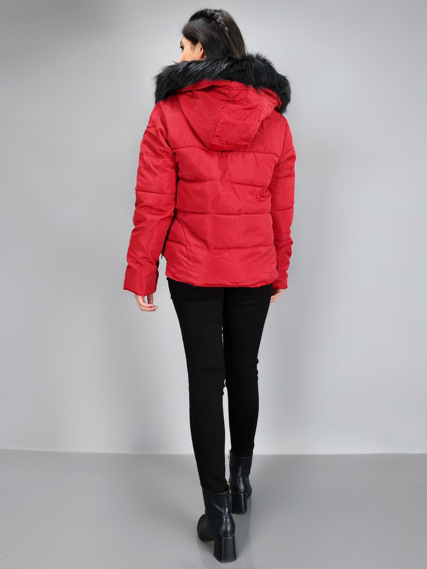 Limelight - Faux Fur Puffer Jacket - Red