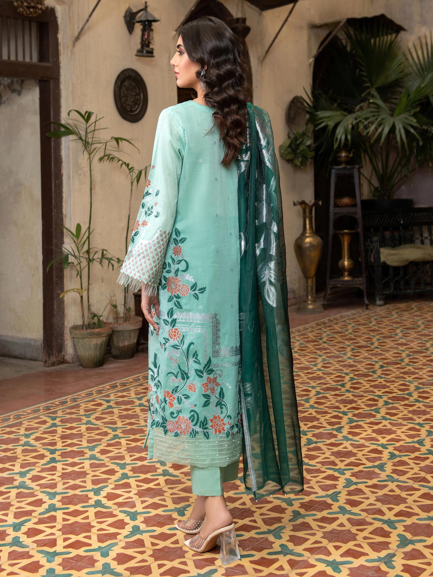 Limelight - 3 Piece Jacquard Suit-Embroidered (Unstitched)