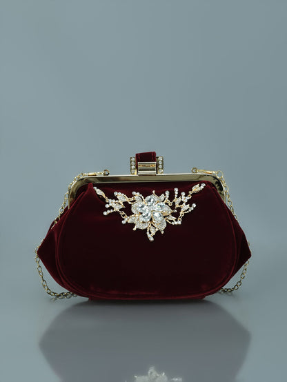 Limelight - Bejeweled Velvet Clutch