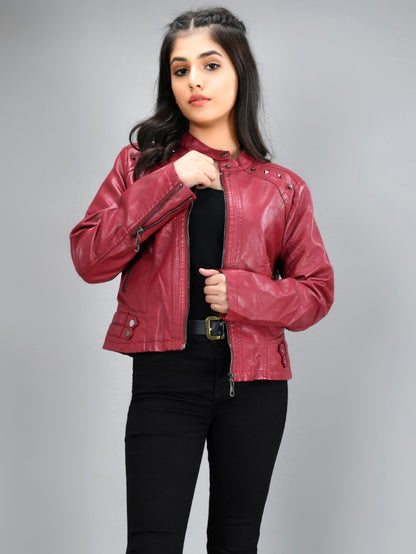 Limelight - Iconic Leather Jacket - Maroon