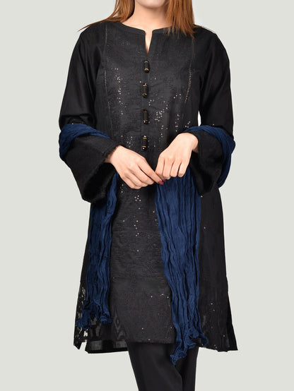 Limelight - Crushed Dupatta - Dark Blue