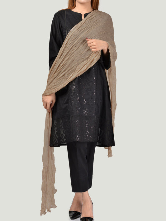 Limelight - Crinkle Chiffon Dupatta - Light Brown