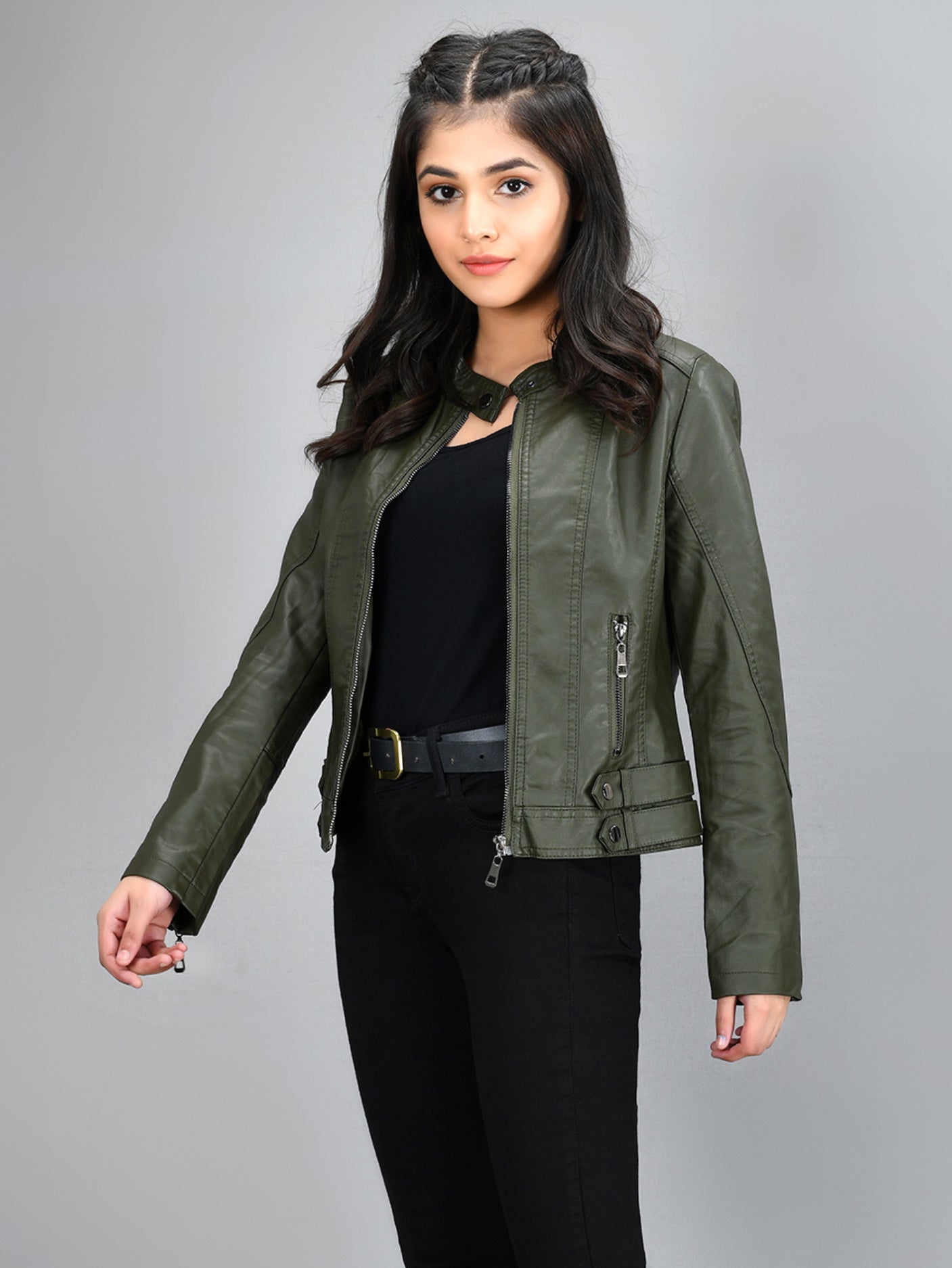 Limelight - Iconic Leather Jacket - Green