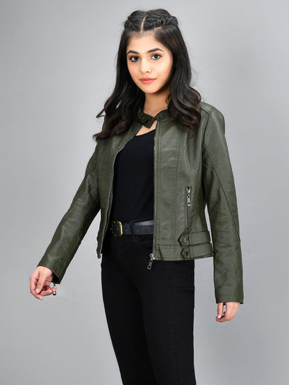 Limelight - Iconic Leather Jacket - Green