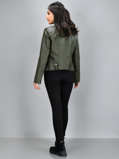 Limelight - Iconic Leather Jacket - Green