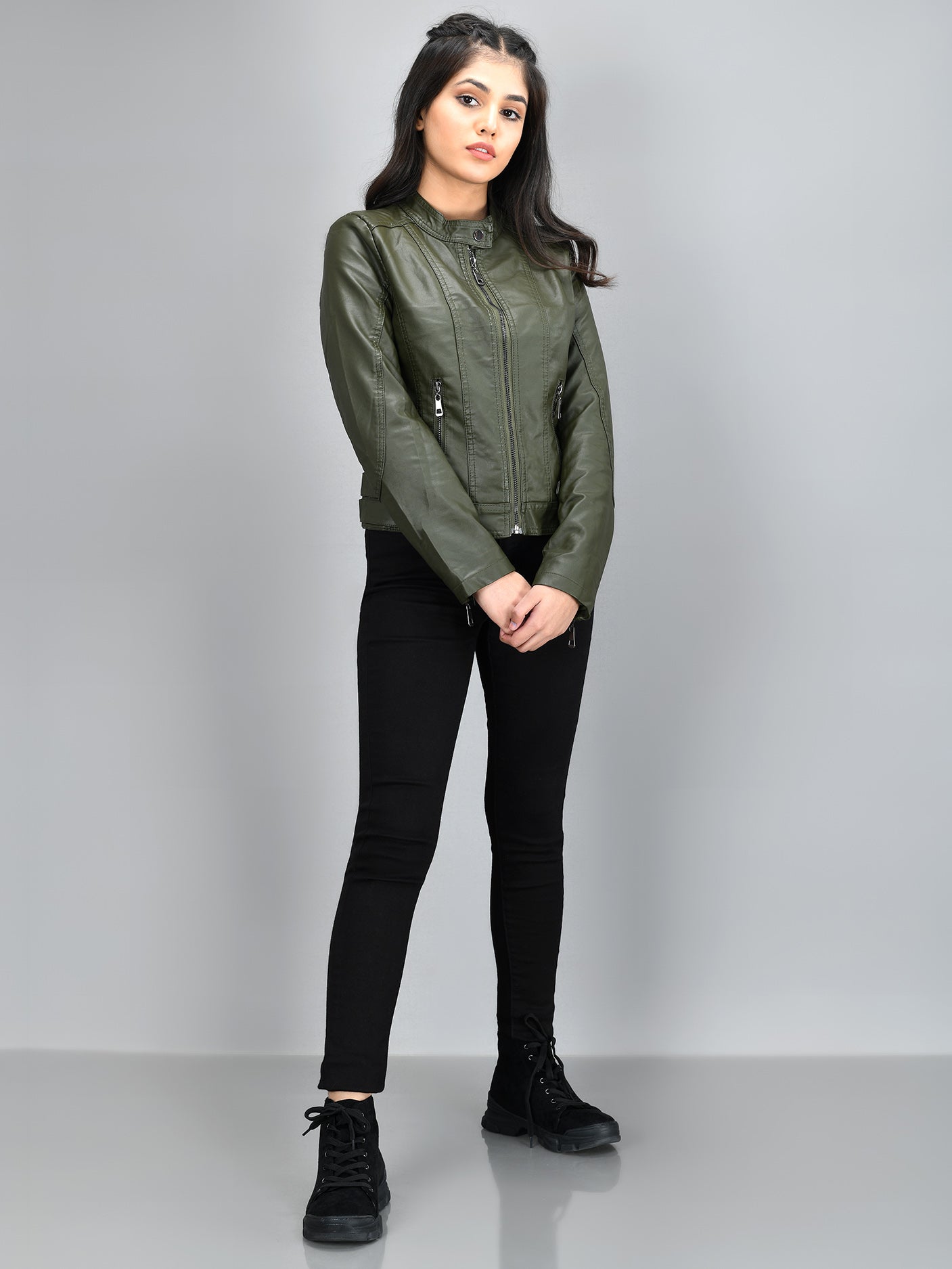 Limelight - Iconic Leather Jacket - Green