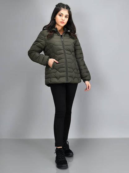 Limelight - Hooded Puffer Jacket - Green