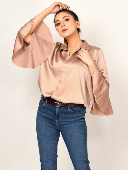 Limelight - Flare Sleeved Silk Top