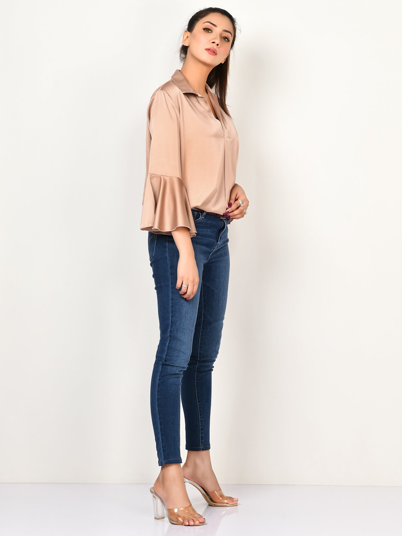 Limelight - Flare Sleeved Silk Top