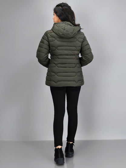 Limelight - Hooded Puffer Jacket - Green