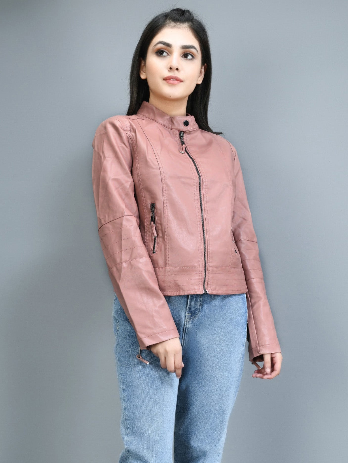 Limelight - Classic Leather Jacket - Pink