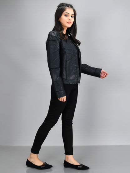 Limelight - Patterned Leather Jacket - Black