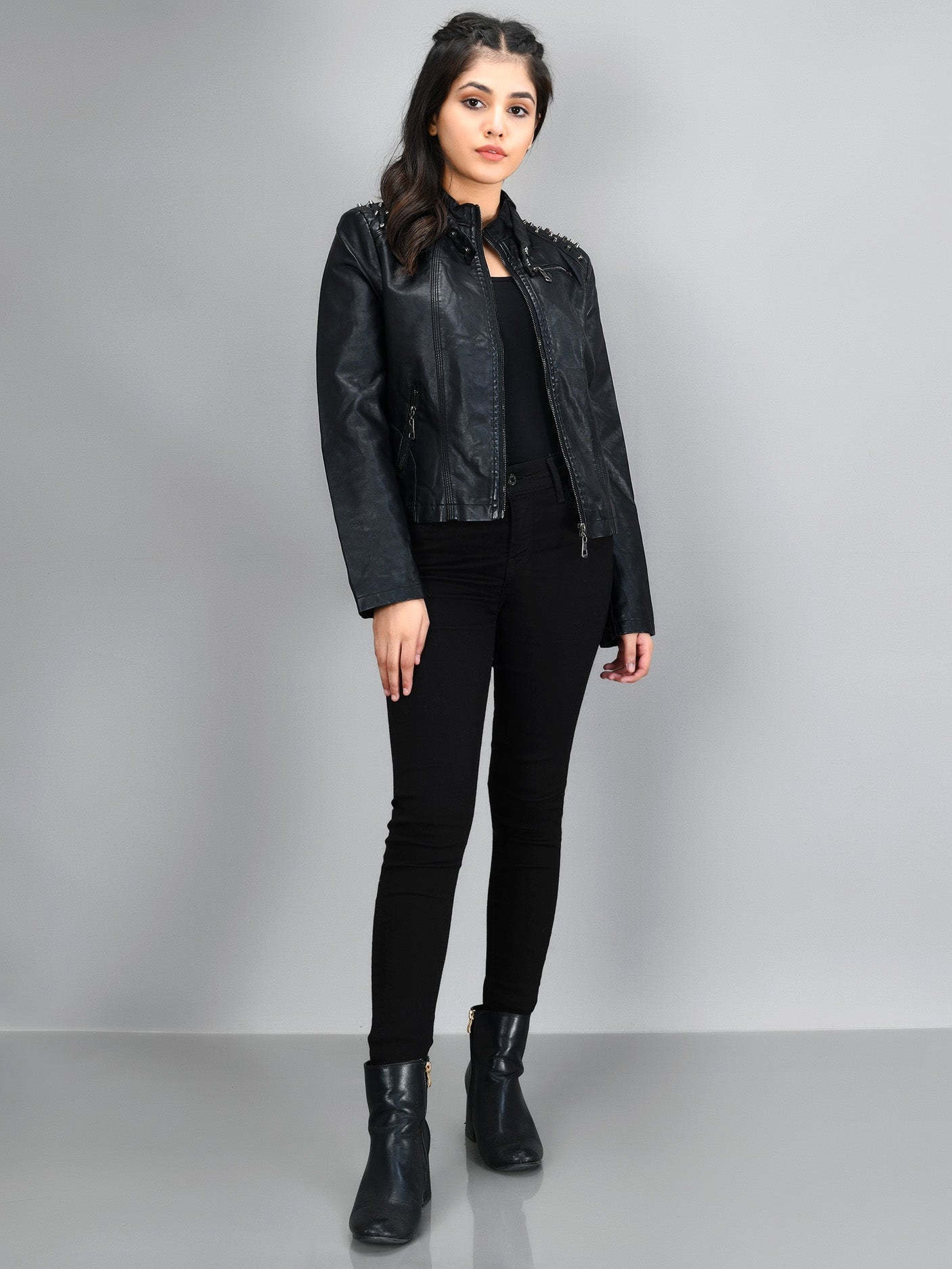 Limelight - Studded Leather Jacket - Black