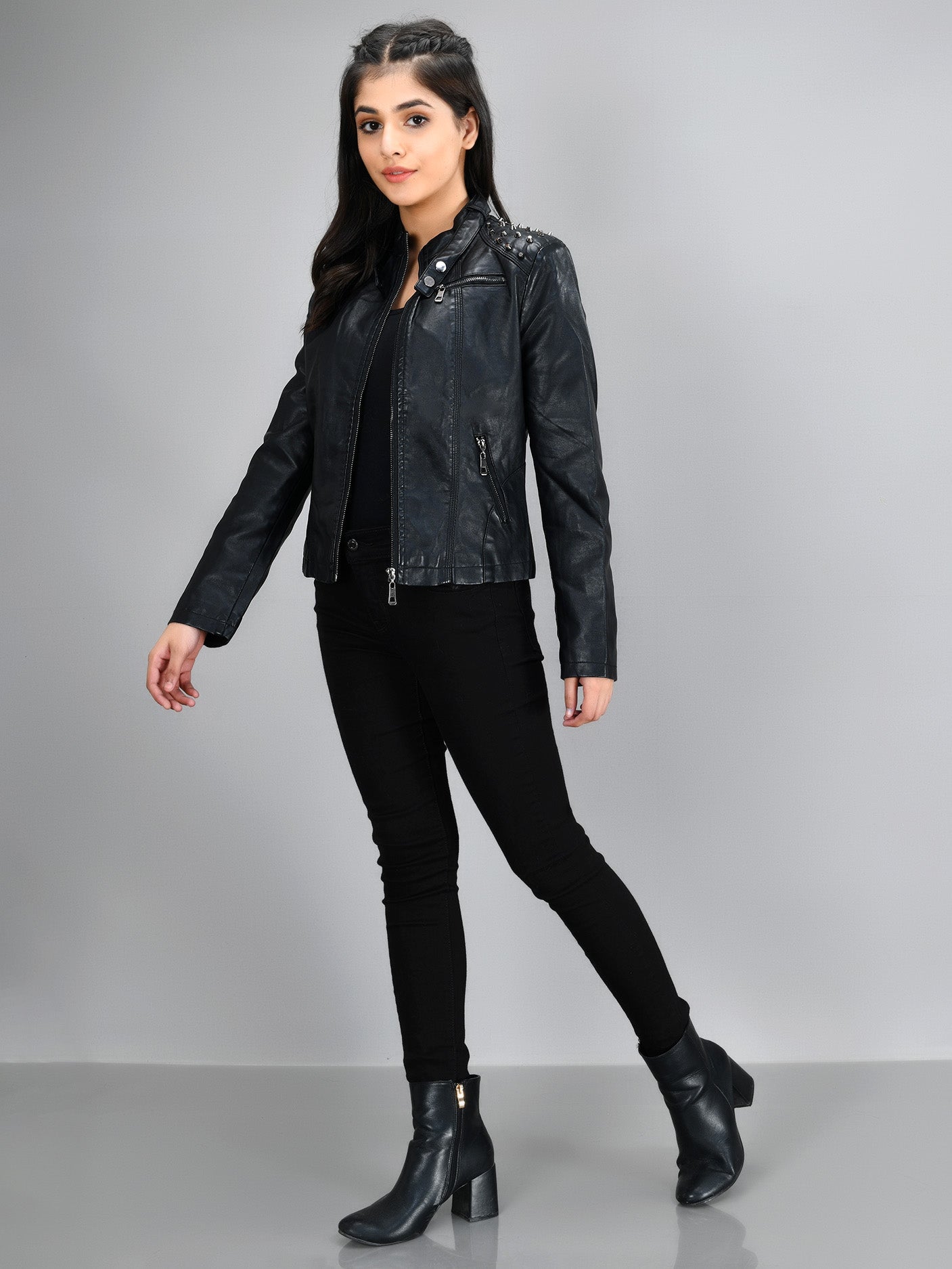 Limelight - Studded Leather Jacket - Black