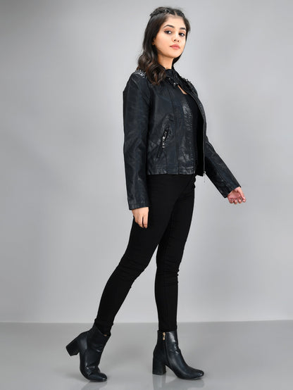 Limelight - Studded Leather Jacket - Black