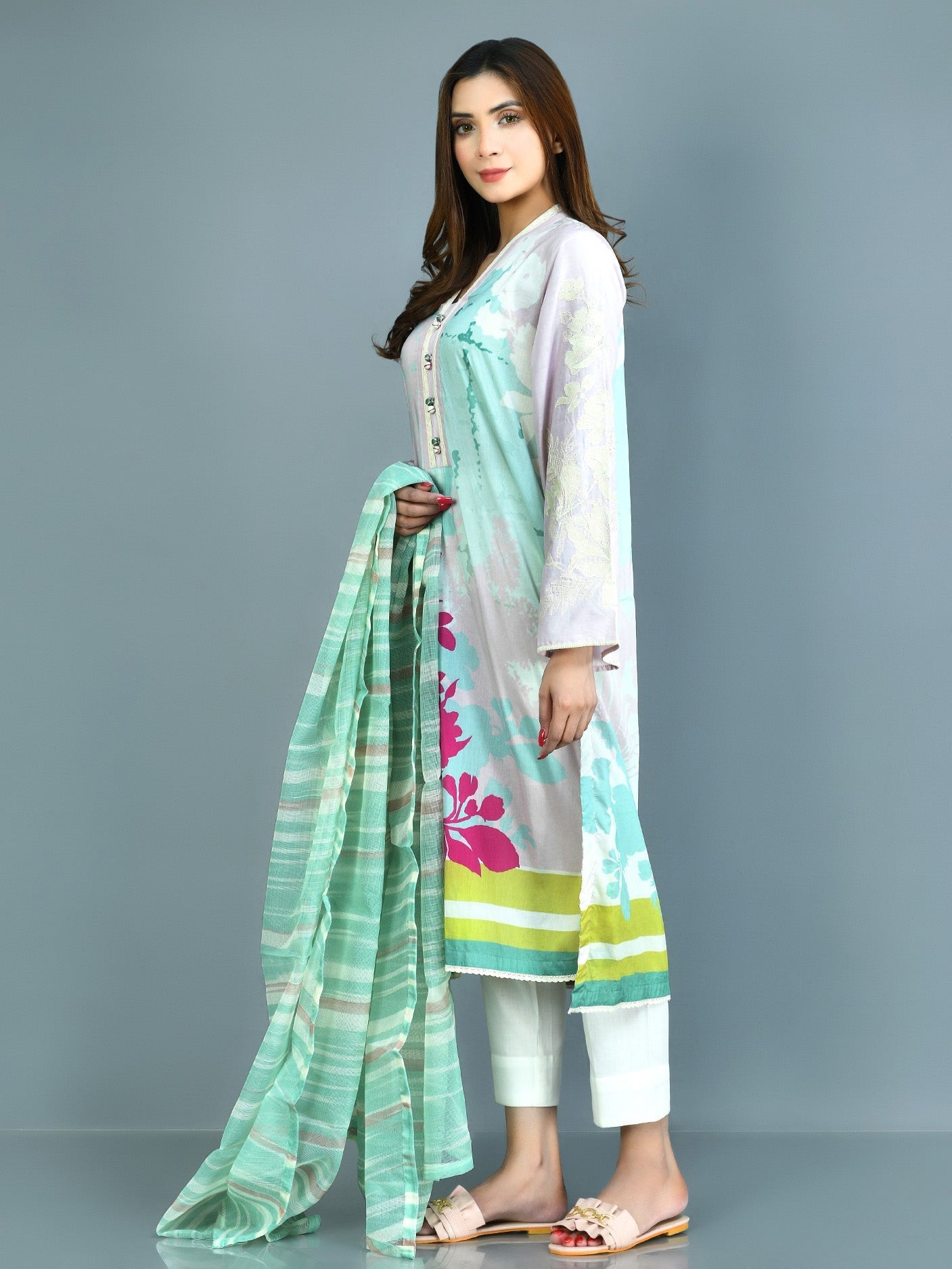 Limelight - Embroidered Lawn Suit