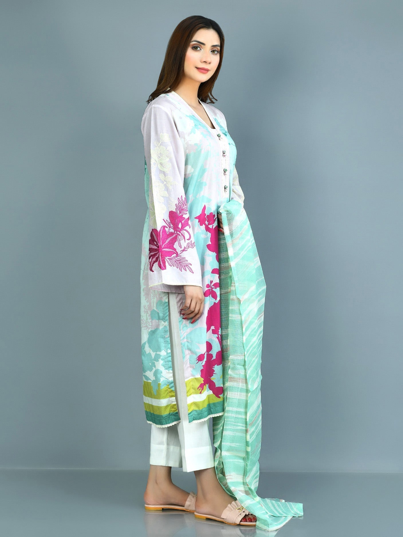 Limelight - Embroidered Lawn Suit