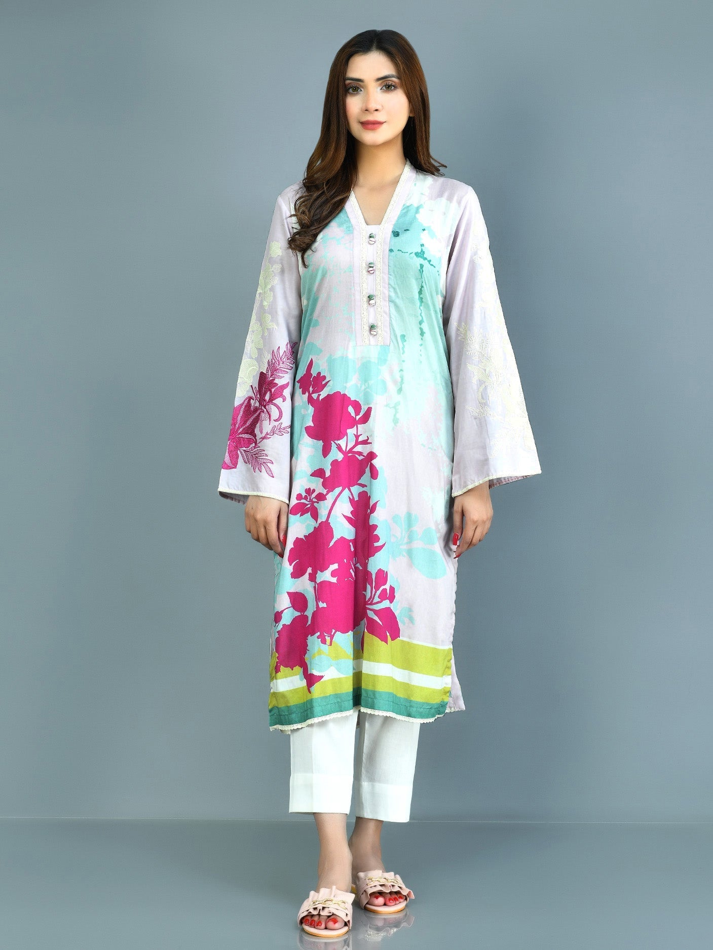 Limelight - Embroidered Lawn Suit