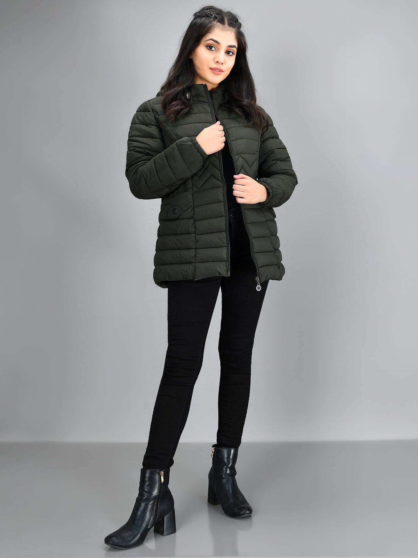 Limelight - Hooded Puffer Jacket - Green