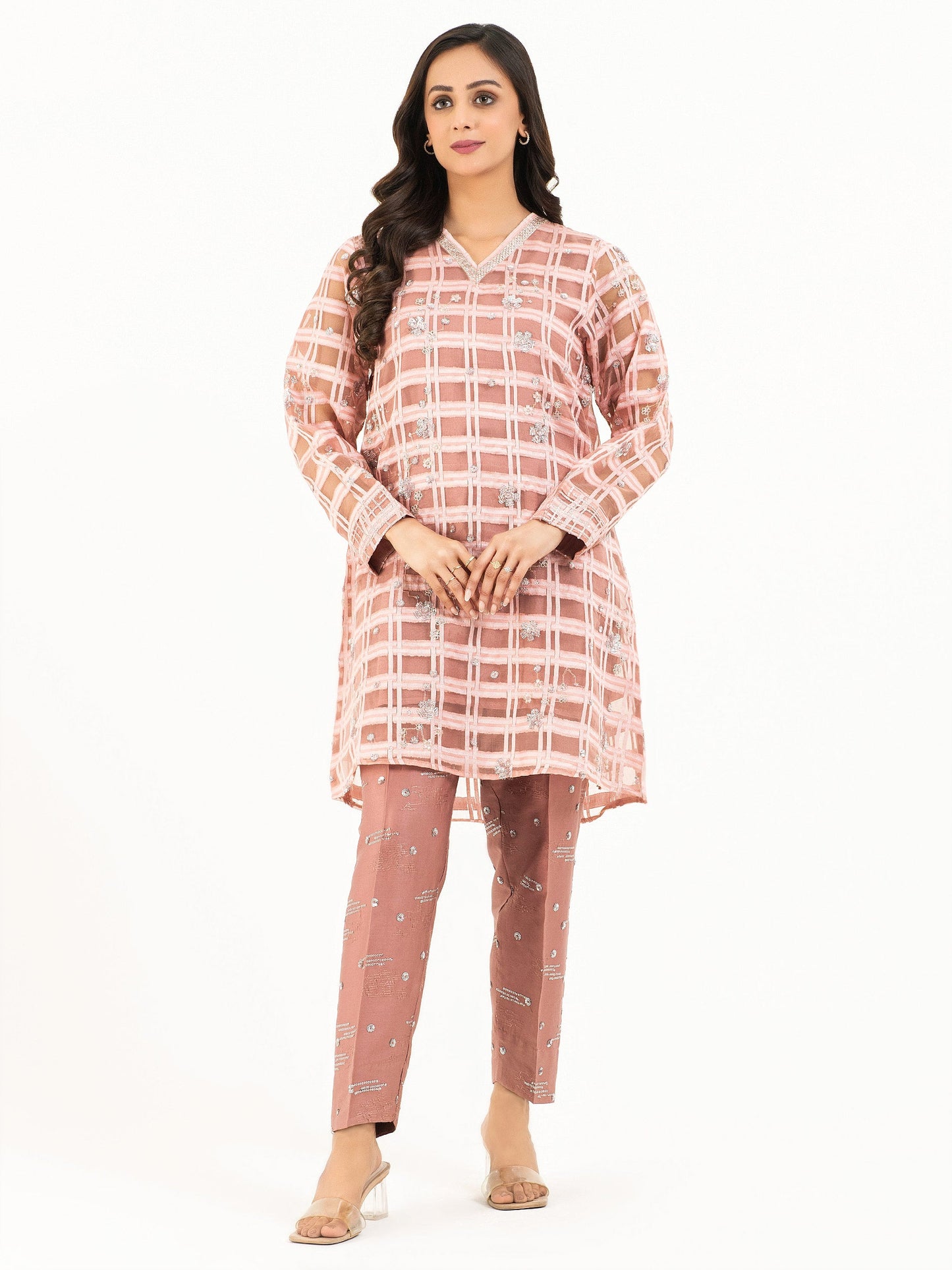 Limelight - 3 Piece Organza Suit-Embroidered (Pret)