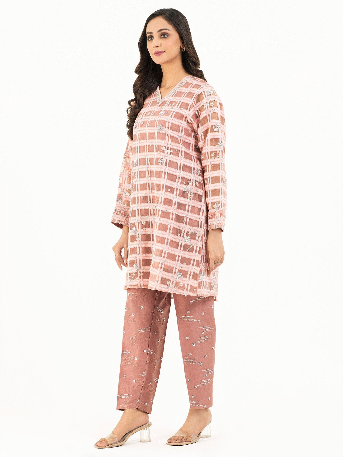 Limelight - 3 Piece Organza Suit-Embroidered (Pret)