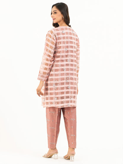 Limelight - 3 Piece Organza Suit-Embroidered (Pret)