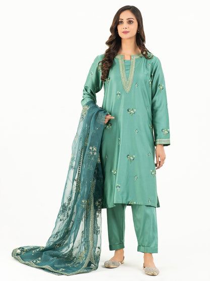 Limelight - 3 Piece Satin Suit-Embellished (Pret)