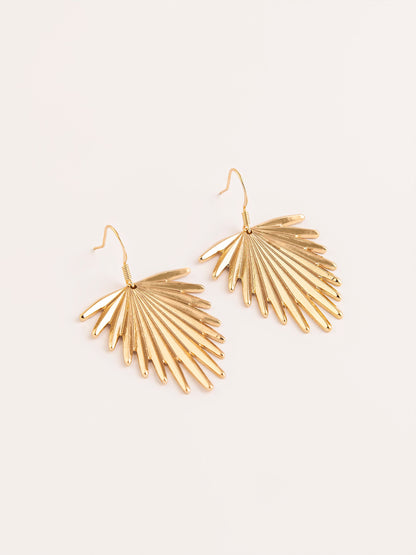 Golden Leaf Drop Earrings