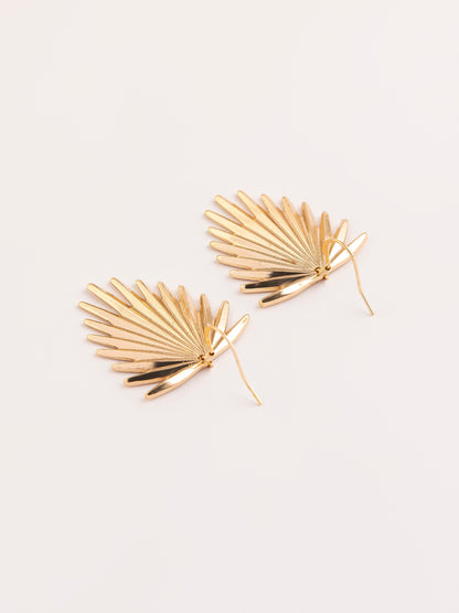 Golden Leaf Drop Earrings