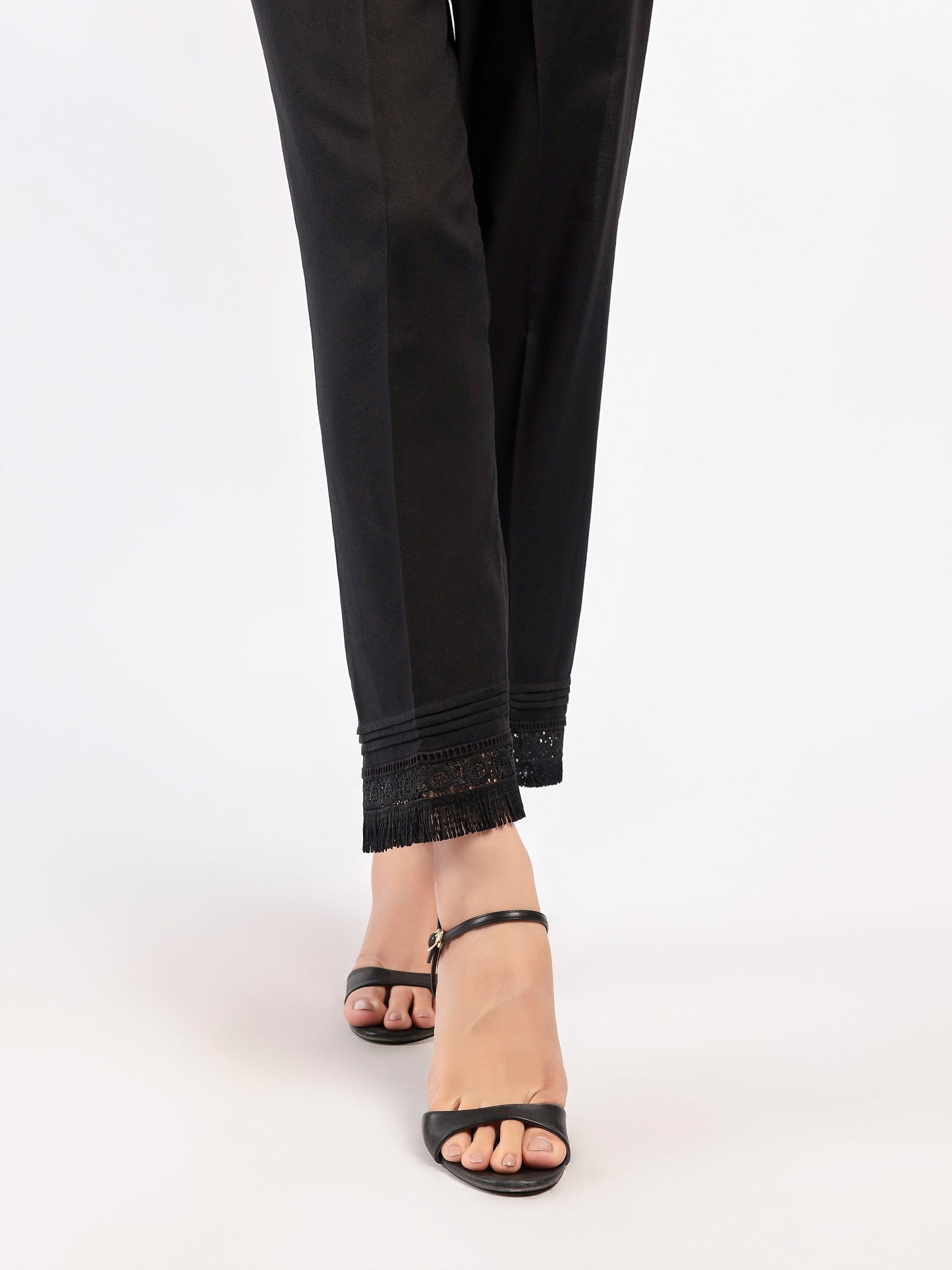 Embroidered Crepe Trousers