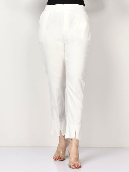 Limelight - Plain Cotton Trouser - Off White