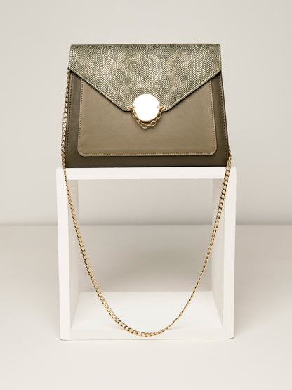 Limelight - Snake Print Envelope Clutch