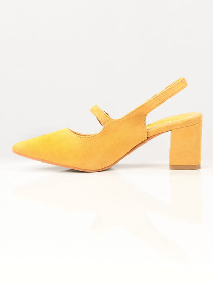 Limelight - Pointed Suede Heels - Yellow