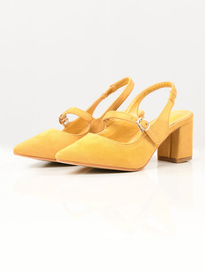 Limelight - Pointed Suede Heels - Yellow