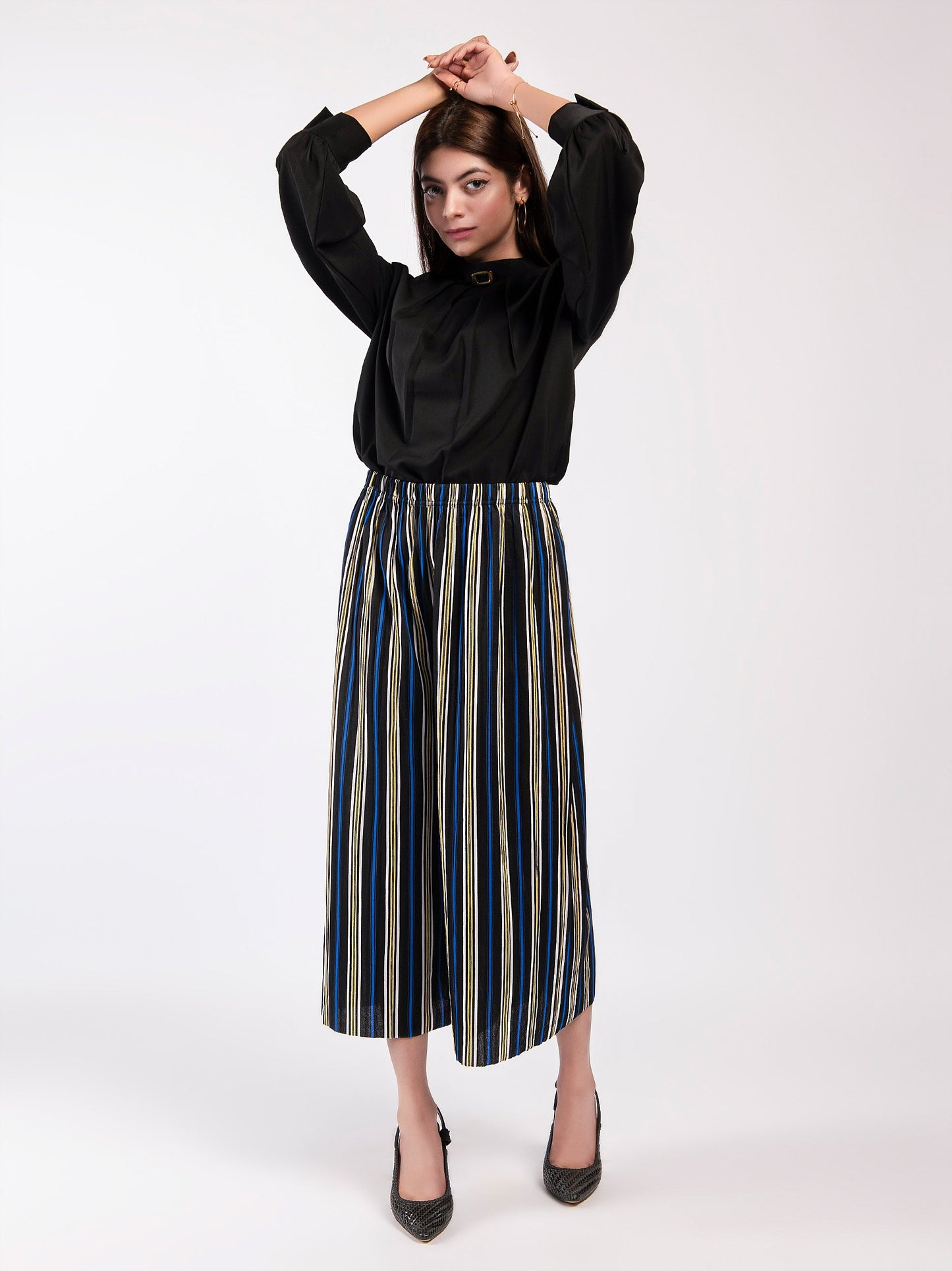 Limelight - Striped Poly Jersey Culottes