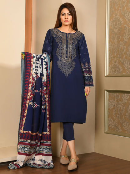 2-Piece Embroidered Winter Cotton Suit