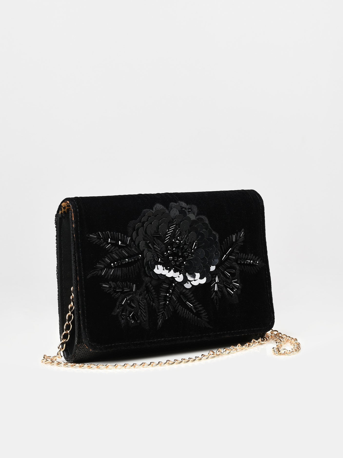 Limelight - Embellished Velvet Clutch