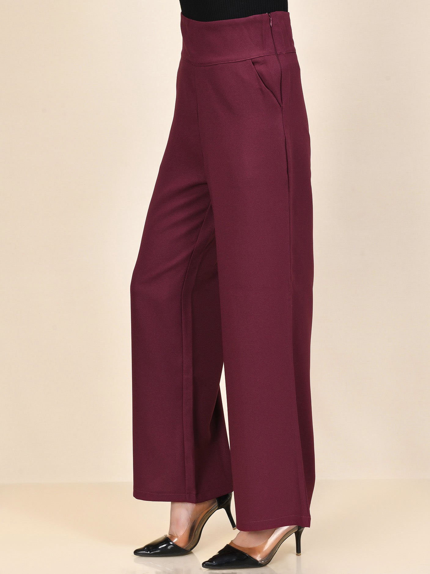 Limelight - Wide Grip Pants - Dark Maroon