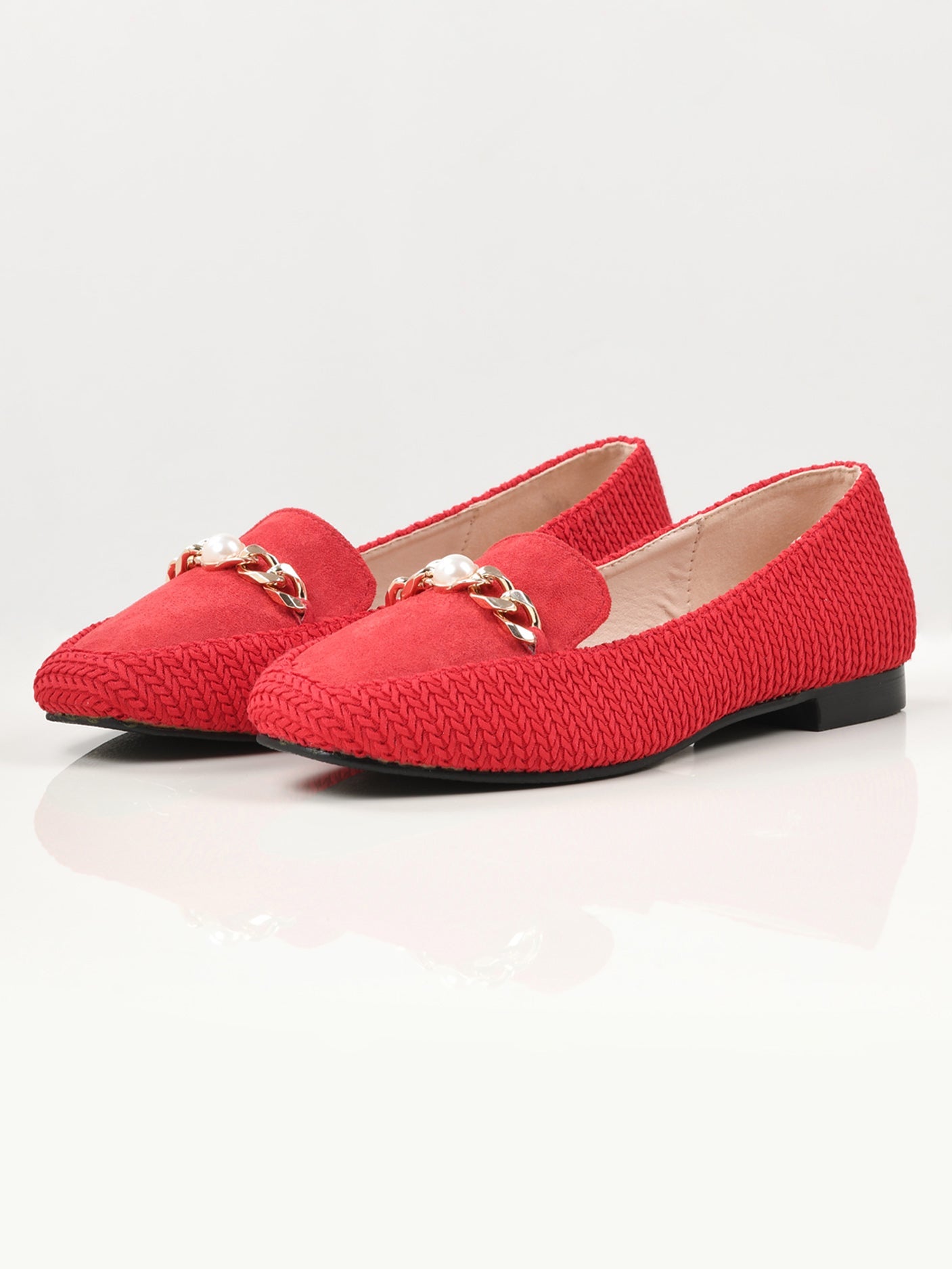 Limelight - Textured Chain Shoes - Red