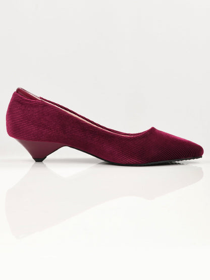 Limelight - Stripe Textured Heels - Maroon