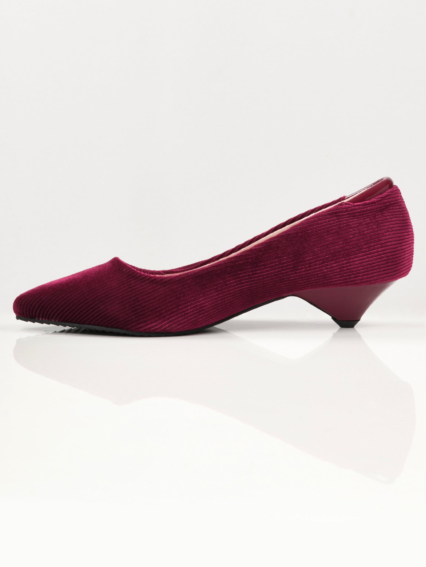 Limelight - Stripe Textured Heels - Maroon