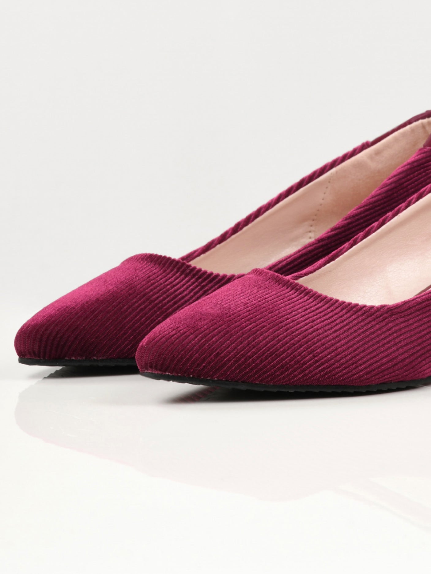 Limelight - Stripe Textured Heels - Maroon